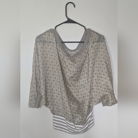 Bailey 44 Silk Boho Layered Top Floral Sheer Batwing Size Small - Picture 2 of 5